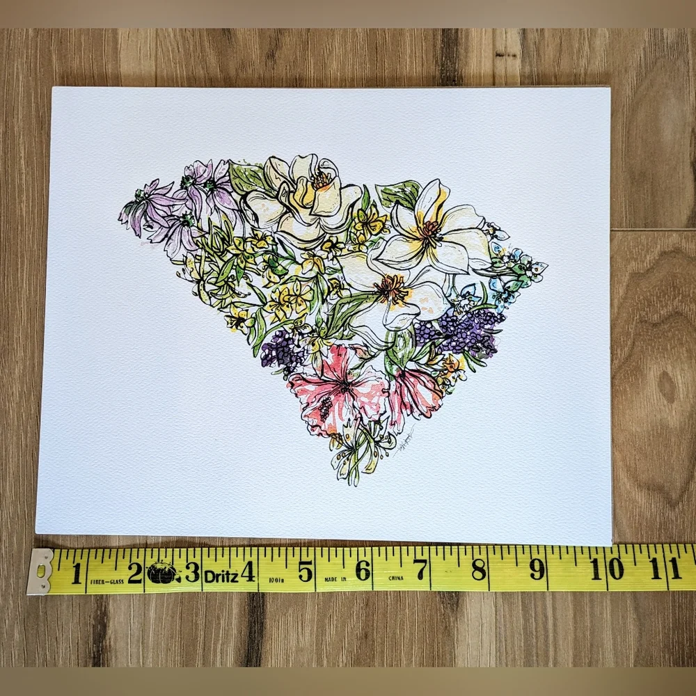 South Carolina State Flowers 8 X 10 Art Print